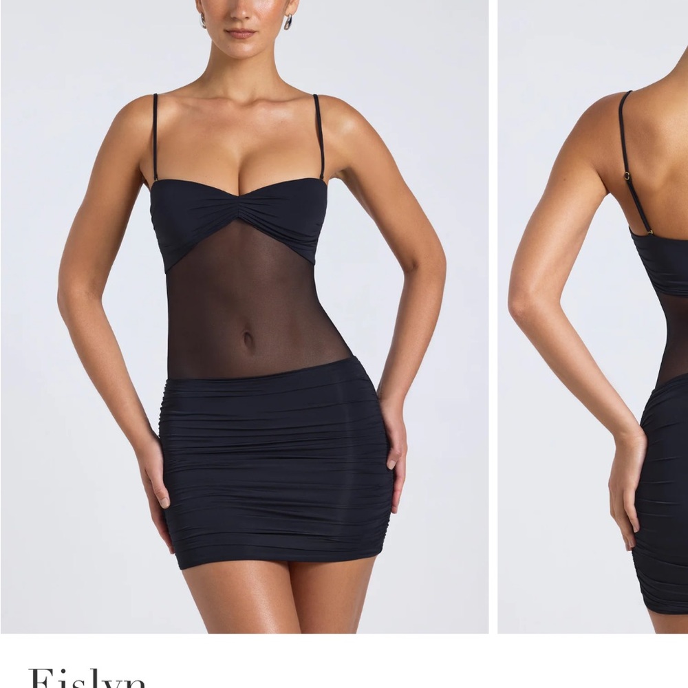 Black Mesh Bodycon Dress